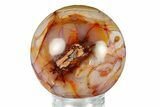 Colorful Banded Carnelian Agate Sphere - Madagascar #286121-1